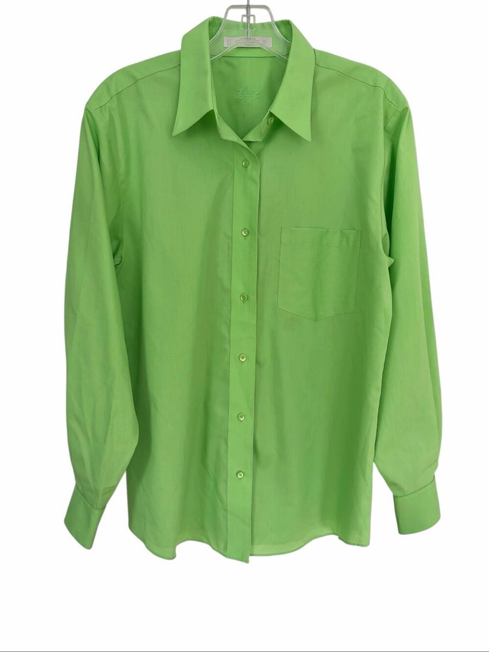 Foxcroft Wrinkle Free Green Button Down Shirt Sz 8